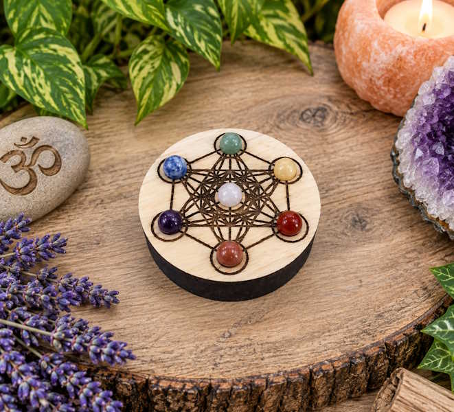 Metatron minerales 7 chakras 8 cm